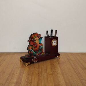 Handcrafted Lord Ganesha Pen Holder with Hindu Home Decor, Ganapati