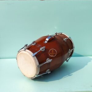 Handmade Sheesham Wood Dholak Drum, Golden Bolt Tuned