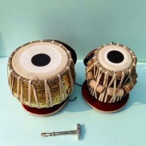 Handmade Teak Wood Tabla Drum Set | Copper Bayan, Indian Percussion