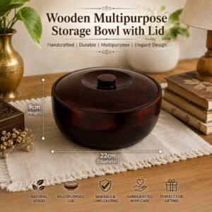 Wooden Multipurpose Storage Bowl with Lid